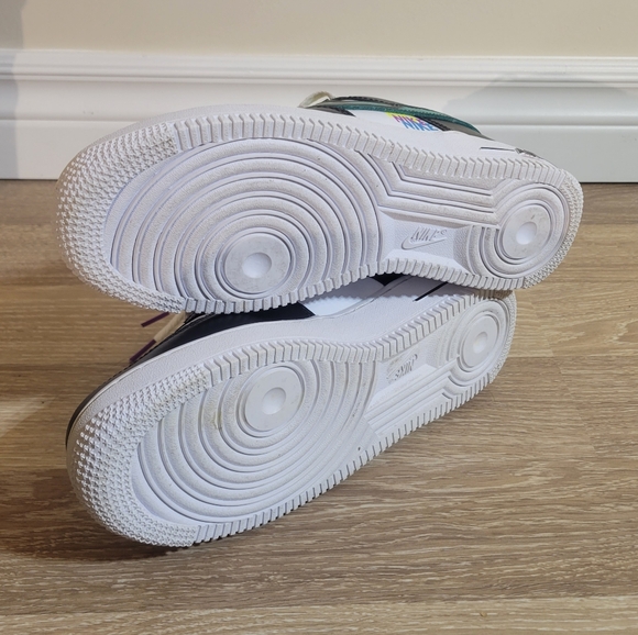 Black and White Nike Airforce Sneakers with Neon Accents - Picture 8 of 9